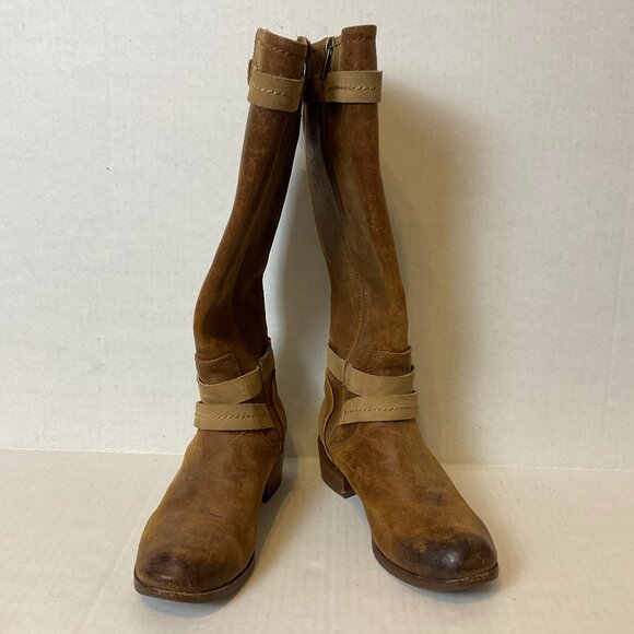 UGG Knee High Leather Boots US 6 Brown Distressed - Picture 2 of 16